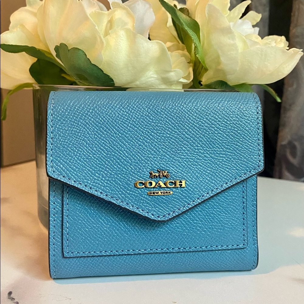 Coach Courier Brass/Pacific Blue Wallet
